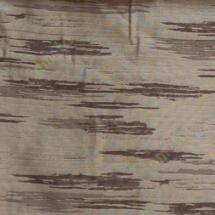 Brown beige color abstract cloud wood layers island finished horizontal short bold stripes sheer curtain